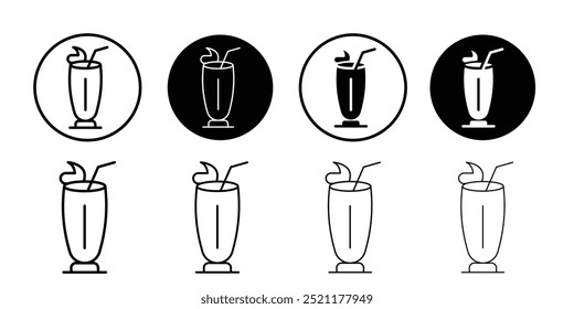 Milk shake icon logo set vector