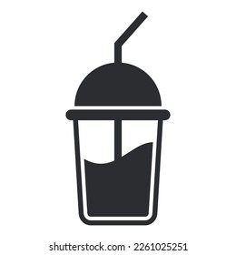 Milk Shake icon. Milkshake cartoon symbol vector illustration.