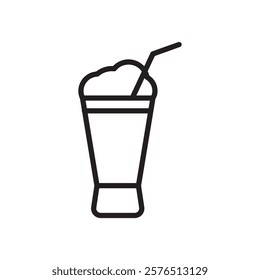 Milk shake icon Outline vector for web ui