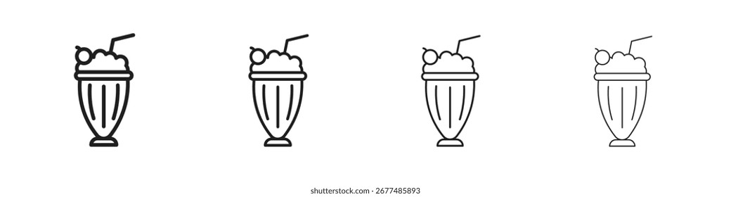 Milk shake icon outline vector pack. Best for web, mobile, ui