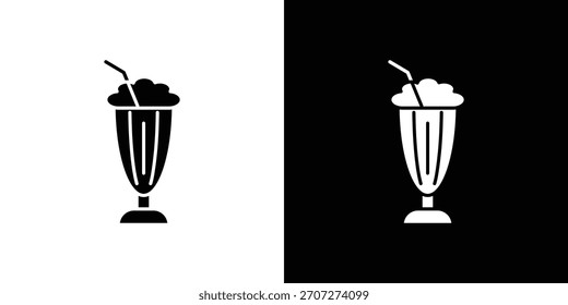 Icono de batido de leche en conjunto de silueta sólida. Ilustración vectorial.