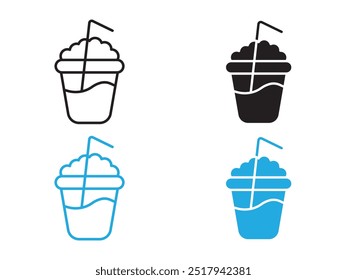 Milk shake icon vector set illustration