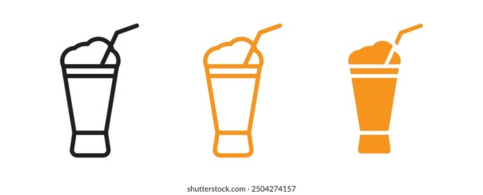 Milk shake icon web design in vector