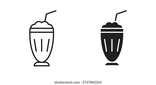 Symbole für Milchshake. Gliederungssymbole, Vektorsammlung. flache Illustrationen