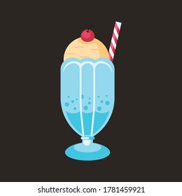 Milk shake illustration, vector illustration in flat style, junk food concept