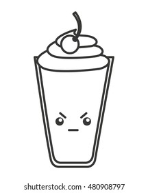 milk shake kawaii style vector illustration design