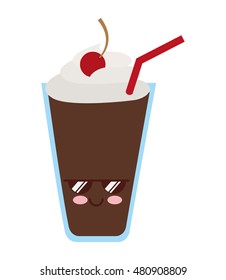 milk shake kawaii style vector illustration design