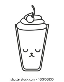 milk shake kawaii style vector illustration design