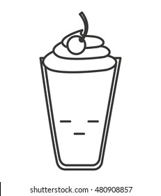 milk shake kawaii style vector illustration design