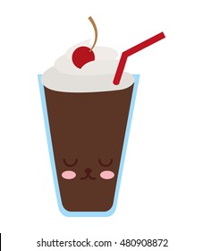 milk shake kawaii style vector illustration design