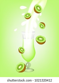Milk shake with kiwi