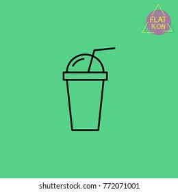 milk shake line icon
