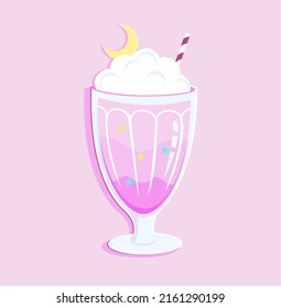 milk shake on  pink  background