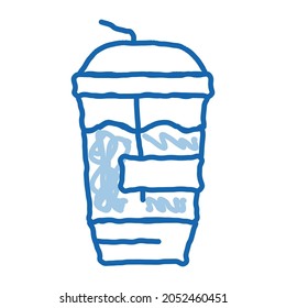 milk shake sketch icon vector. Hand drawn blue doodle line art milk shake sign. isolated symbol illustration