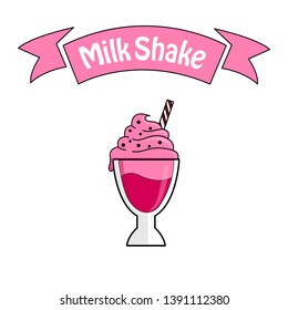 Milk shake. Shake Vector icon
