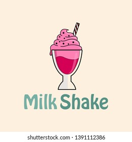 Milk shake. Shake Vector icon