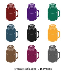 milk shake.Different types of coffee single icon in black style vector symbol stock illustration web.