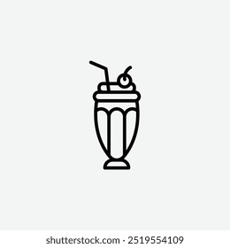 Milk shakeline vector icon. EPS 10