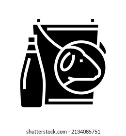 milk sheep glyph icon vector. milk sheep sign. isolated contour symbol black illustration svg
