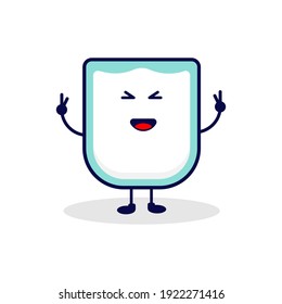 Milk smile cute character illustration