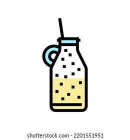 milk smoothie fruit juice food color icon vector. milk smoothie fruit juice food sign. isolated symbol illustration