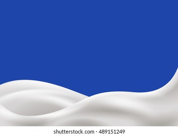 Milk or sour cream wave vector illustration. Divide on layers, upper milk wave and down milk wave, so it easy to use.