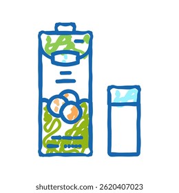 milk soy doodle icon sketch vector. milk soy sign. isolated symbol illustration
