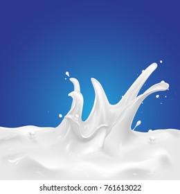 Milk Soy or Yogurt splash Vector Background for Products.