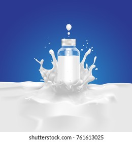 Milk Soy or Yogurt splash Vector Background for Products.
