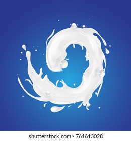 Milk Soy or Yogurt splash Vector Background for Products.