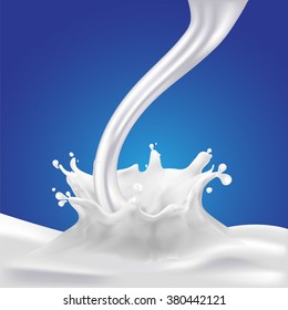 Milk, soy yogurt splashing vector concept