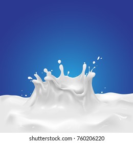 Milk, soy yogurt splashing vector concept