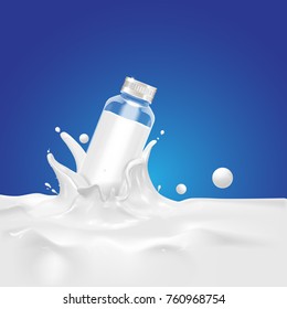 Milk, soy yogurt splashing vector concept
