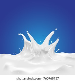 Milk, soy yogurt splashing vector concept
