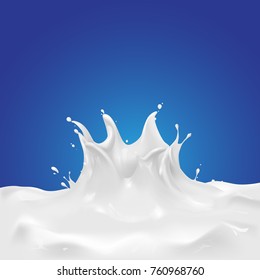 Milk, soy yogurt splashing vector concept
