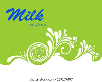 Milk splash background. Vector Illustration