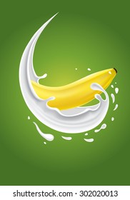 milk splash with banana