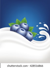 milk splash with blueberry