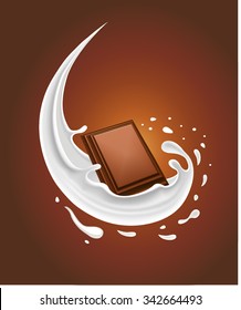 milk splash with chocolate