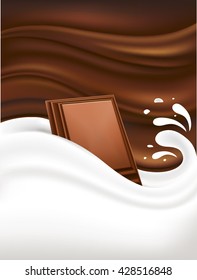 milk splash with chocolate
