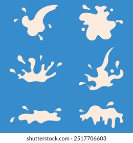 Milk splash collection graphic vector illustration