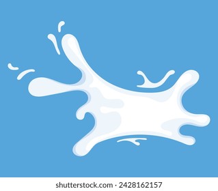 Milk splash of colorful set. This illustration beautifully portrays the fluidity and motion of milk splashes and drops, creating a sense of movement against blue background. Vector illustration.