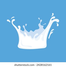 Milk splash of colorful set. This illustration expertly showcases the beauty of milk splashes and drops, highlighting the artist's meticulous attention to detail. Vector illustration.