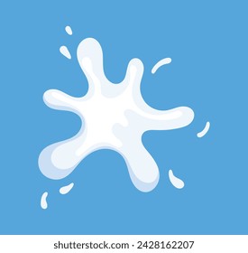 Milk splash of colorful set. In this captivating illustration, milk splashes and drops are rendered with precision and grace, adding visual interest to the calming blue hues. Vector illustration.