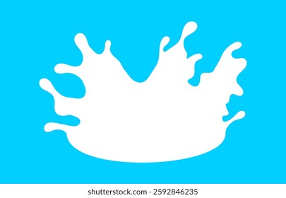 milk splash crown shape, milky splashing, milk simple shape, milk waves, milk splashes for advertising dairy products
