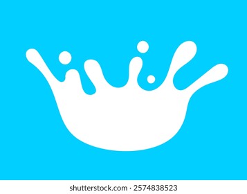 milk splash crown shape, milk simple shape, milk waves, milk splashes for advertising dairy products