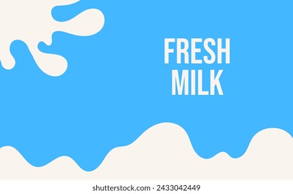 Concepto de banner de leche splash dairy. Ilustración de elemento de diseño gráfico de dibujos animados vectoriales