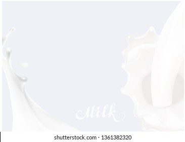 milk splash drops vector realistic illustration