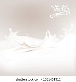 milk splash drops vector realistic illustration