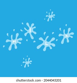 Milk Splash Elegance: Dive into freshness with our hand-drawn lettering and milk splash illustration on a vibrant blue background. This seamless design brings a touch of elegance to your visuals.